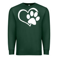 Sports Green dog dad mom puppy shirt love dogs paw print heart women men  shirt Premium Sweatshirt - artisFamous