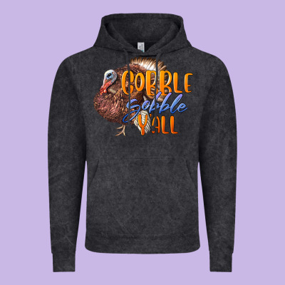 Fall Gobble Gobble Y'all Vintage Hoodie Designed By Lillyallendesigns