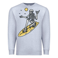 Heather Grey Surfing Premium Sweatshirt - artisFamous