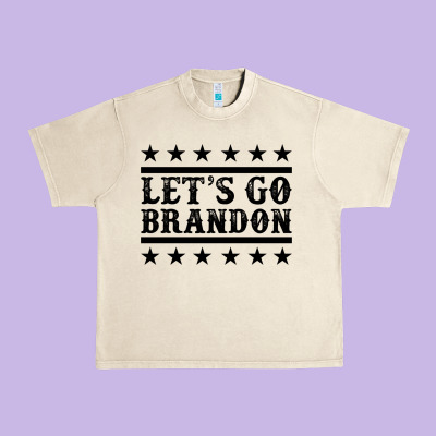 Let's Go Brandon Black Urban Heavy Tee Designed By Jasminsmagicworld