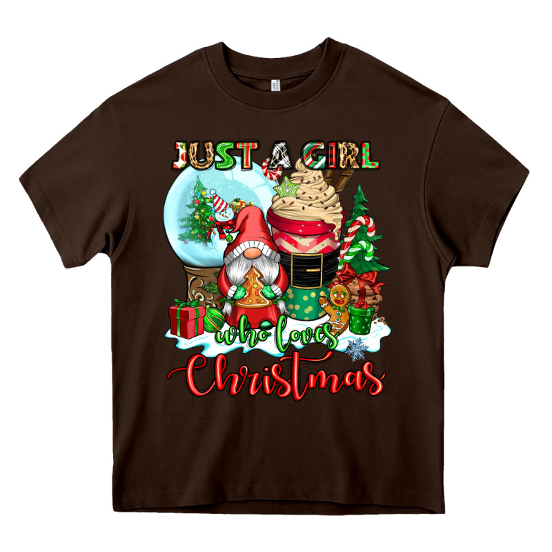 Just A Girl Who Loves Christmas Heavy Core Tee by CowGirlArtShop | Teevron