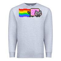 Heather Grey Nyan Cat Premium Sweatshirt - artisFamous