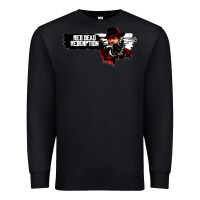 Black Red Dead Redemption 2 Red Moon Cowboy Premium Sweatshirt - artisFamous