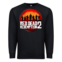 Black Red Dead Redemption 2 Red Moon Cowboy Premium Sweatshirt - artisFamous