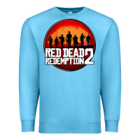 Ocean Blue Red Dead Redemption 2 Red Moon Cowboy Premium Sweatshirt - artisFamous