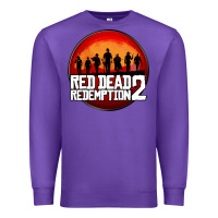 Purple Red Dead Redemption 2 Red Moon Cowboy Premium Sweatshirt - artisFamous