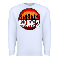 White Red Dead Redemption 2 Red Moon Cowboy Premium Sweatshirt - artisFamous