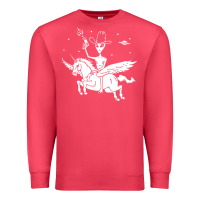 Cardinal alien riding unicorn  cool ufo cowboy Premium Sweatshirt - artisFamous