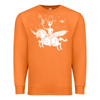 Carrot alien riding unicorn  cool ufo cowboy Premium Sweatshirt - artisFamous
