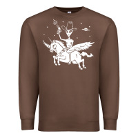 Chestnut alien riding unicorn  cool ufo cowboy Premium Sweatshirt - artisFamous