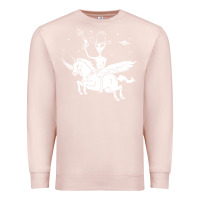 Pale Pink alien riding unicorn  cool ufo cowboy Premium Sweatshirt - artisFamous