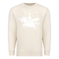 Sandshell alien riding unicorn  cool ufo cowboy Premium Sweatshirt - artisFamous