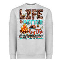 Heather Grey life is better by the campfire Heavyweight Sweatshirt - JahusDesignShop