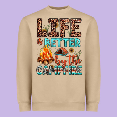 Life Is Better By The Campfire Heavyweight Sweatshirt Designed By Jahusdesignshop