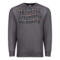 Charcoal Heather Stranger Lights Alphabet Premium Sweatshirt - artisFamous
