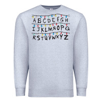 Heather Grey Stranger Lights Alphabet Premium Sweatshirt - artisFamous