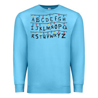 Ocean Blue Stranger Lights Alphabet Premium Sweatshirt - artisFamous