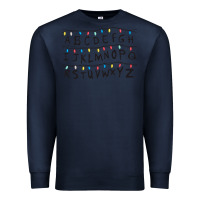 Navy Stranger Lights Alphabet Premium Sweatshirt - artisFamous