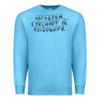 Ocean Blue stranger alphabets funny Premium Sweatshirt - artisFamous