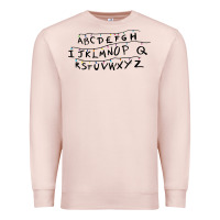 Pale Pink stranger alphabets funny Premium Sweatshirt - artisFamous