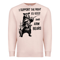 Pale Pink bear arms 2nd amendment funny hunting Premium Sweatshirt - artisFamous