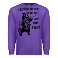 Purple bear arms 2nd amendment funny hunting Premium Sweatshirt - artisFamous