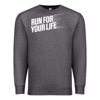 Charcoal Heather run for your life Premium Sweatshirt - artisFamous