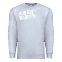 Heather Grey run for your life Premium Sweatshirt - artisFamous