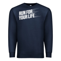 Navy run for your life Premium Sweatshirt - artisFamous