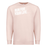 Pale Pink run for your life Premium Sweatshirt - artisFamous