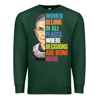 Sports Green women belong in all places r.u.th bader gins.burg r.b.g t shirt Premium Sweatshirt - artisFamous