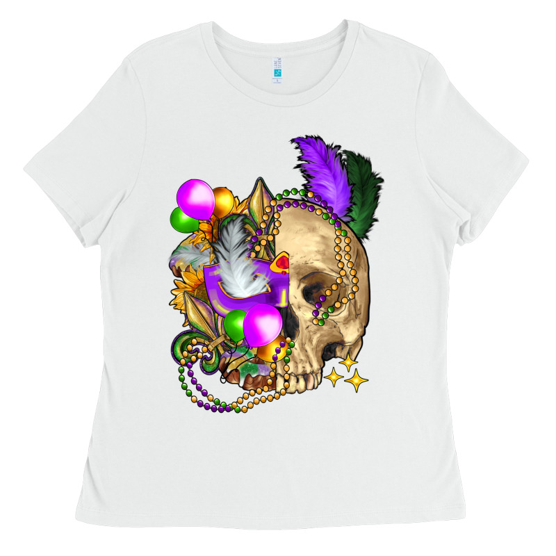 Mardi Gras Skull Ladies Tee by FaDigitalArtStudio | Teevron
