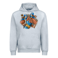 Heather Grey Football afro girl sneakers Urban Hoodie - RanaPortraitStore