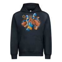Navy Football afro girl sneakers Urban Hoodie - RanaPortraitStore