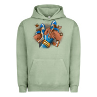 Pigment Oil Green Football afro girl sneakers Urban Hoodie - RanaPortraitStore