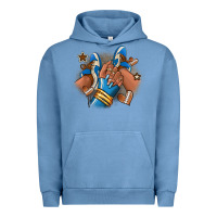 Pigment Pebble Blue Football afro girl sneakers Urban Hoodie - RanaPortraitStore