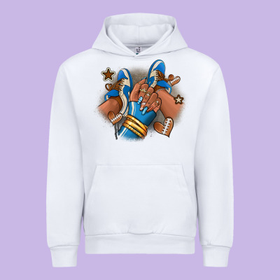 Football Afro Girl Sneakers Urban Hoodie Designed By Ranaportraitstore