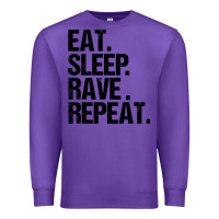 Purple eat sleep rave repeat Premium Sweatshirt - artisFamous