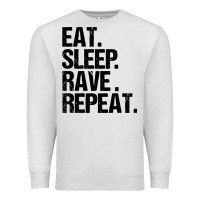 Oatmeal Heather eat sleep rave repeat Premium Sweatshirt - artisFamous