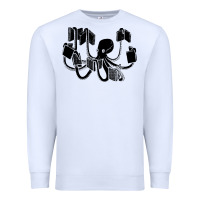 White Octopus Premium Sweatshirt - artisFamous