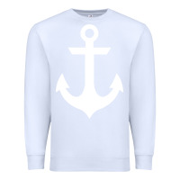 White preppy nautical anchor Premium Sweatshirt - artisFamous