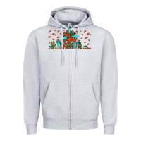 Heather Grey thankful turkey Zipper Hoodie - JahusDesignShop