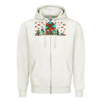 Oatmeal Heather thankful turkey Zipper Hoodie - JahusDesignShop