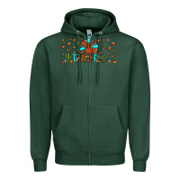 Sports Green thankful turkey Zipper Hoodie - JahusDesignShop