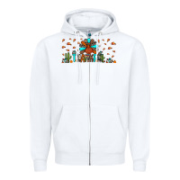 White thankful turkey Zipper Hoodie - JahusDesignShop