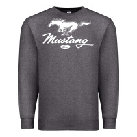Charcoal Heather mustang pony script Premium Sweatshirt - artisFamous