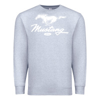 Heather Grey mustang pony script Premium Sweatshirt - artisFamous