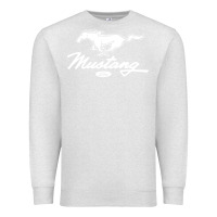 Oatmeal Heather mustang pony script Premium Sweatshirt - artisFamous