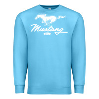 Ocean Blue mustang pony script Premium Sweatshirt - artisFamous