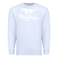 White mustang pony script Premium Sweatshirt - artisFamous